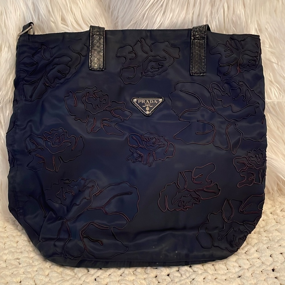 PRADA embroidered tote bag